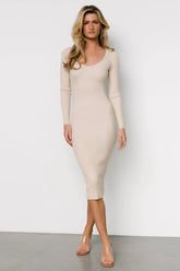Eve Ribbed Midi Dress | Ivory